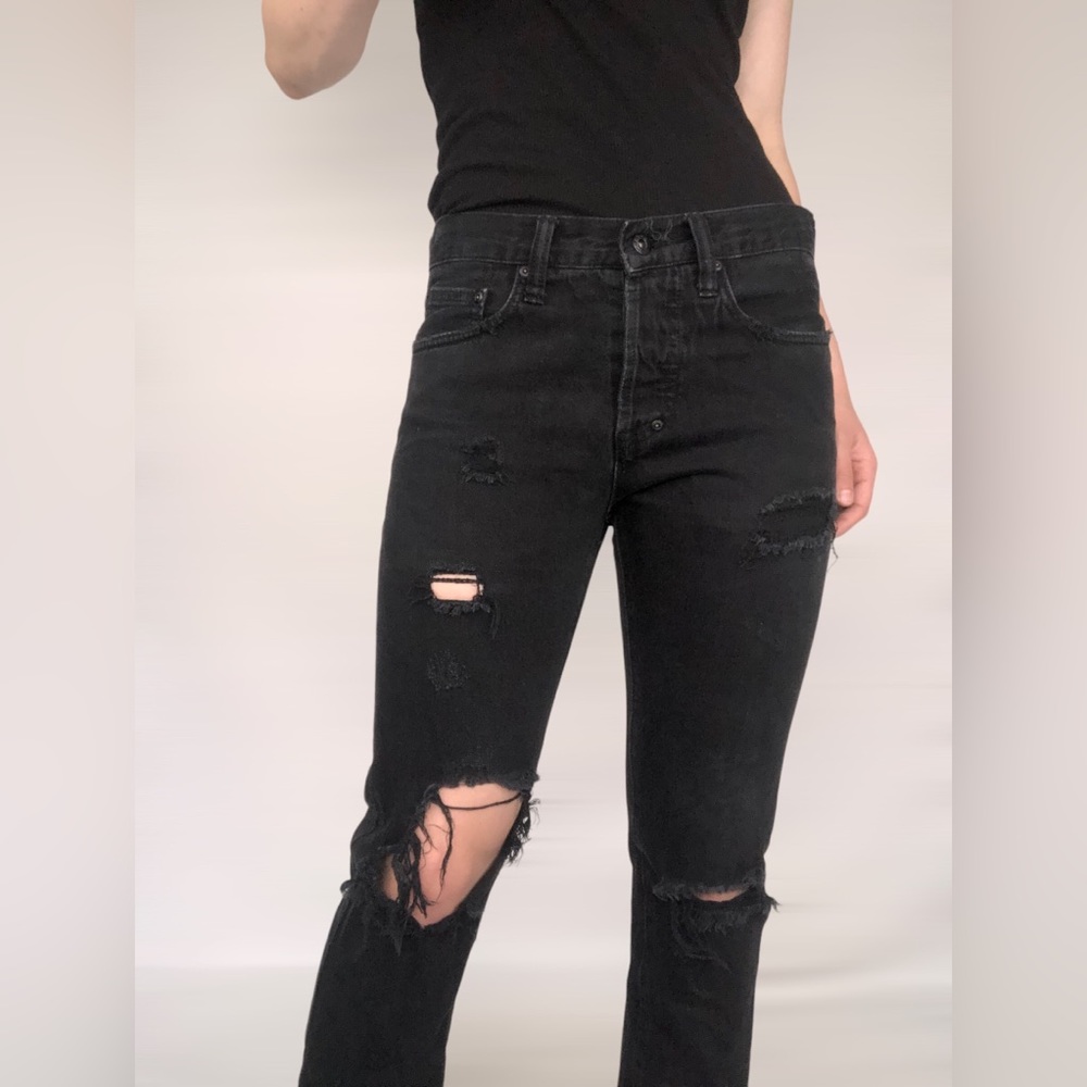 PRPS Slim Straight Fit Distress Black Jeans - Picture 6 of 8